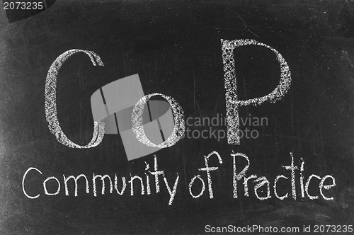 Image of COP concept written on blackboard background high resolution 