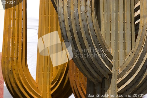 Image of Metal Cactus with Clouds on the Background