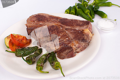 Image of Steak with peppers