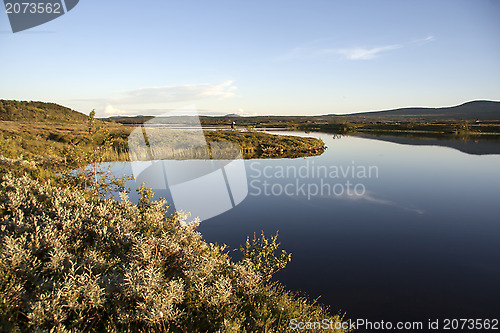 Image of Blue sky and lake