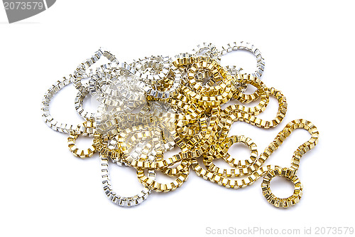 Image of Silver and gold necklaces
