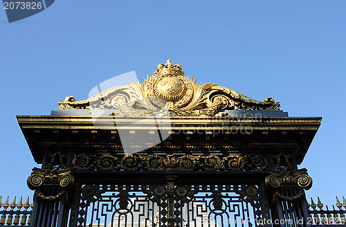 Image of Detail of the golden gate at the justice palace in Paris