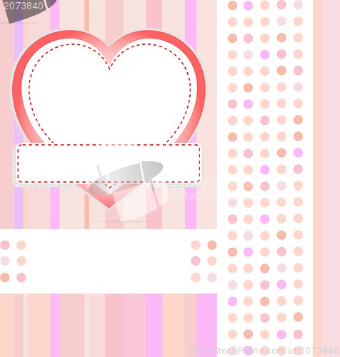 Image of Valentin`s Day card with hearts