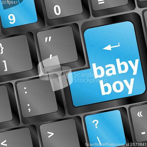 Image of key on a computer keyboard with the words baby boy