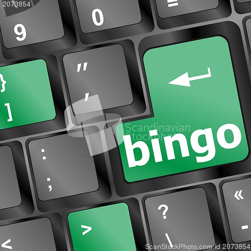 Image of bingo words key button on the keyboard