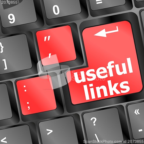 Image of useful links keyboard button - business concept