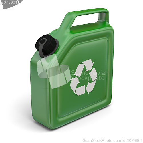 Image of Jerry can with recycling sign