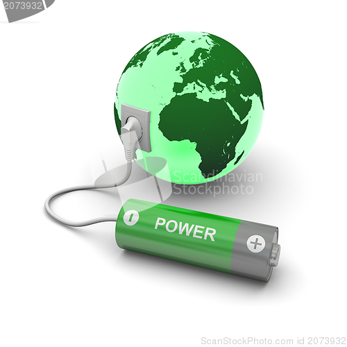 Image of Battery connected to Earth