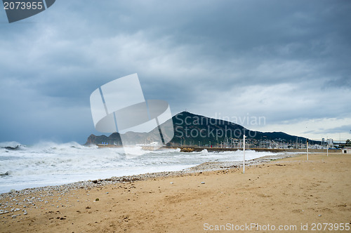 Image of Stormy resort beach