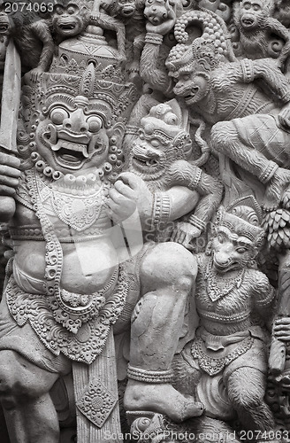 Image of Bas-relief with the gods. Indonesia, Bali.