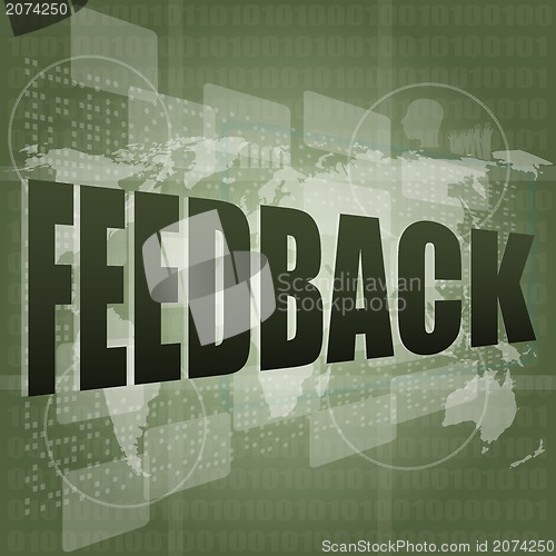Image of Information technology IT concept: words Feedback on screen