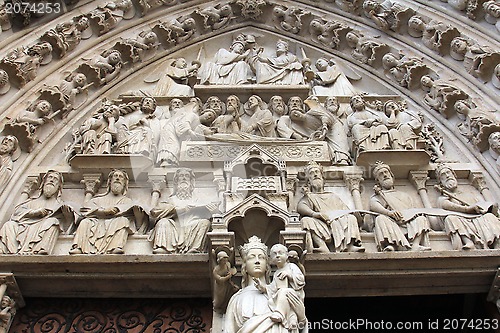 Image of Notre Dame Cathedral, Paris, Portal of the Virgin