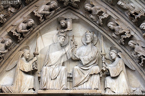Image of Notre Dame Cathedral, Paris. The Portal of the Virgin