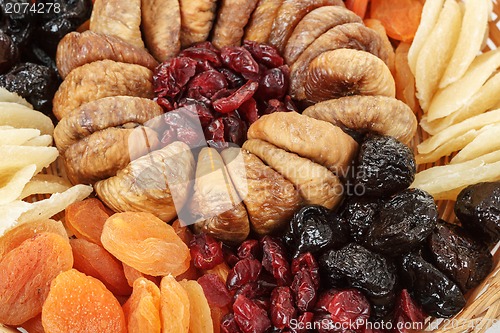 Image of close up of various dried exotic fruits