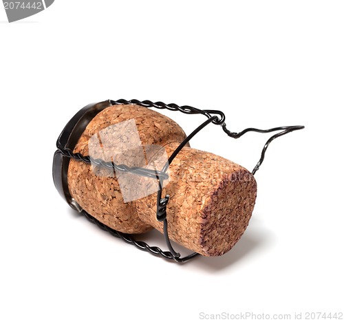 Image of Champagne wine cork isolated on white background