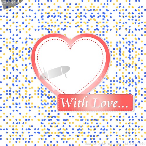 Image of saint valentine heart on retro mosaic background