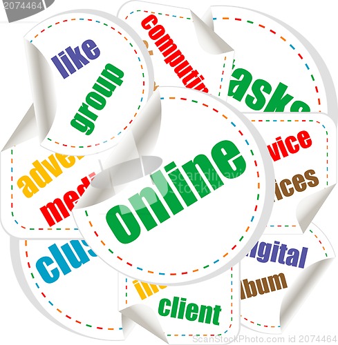 Image of abstract stickers set with business words