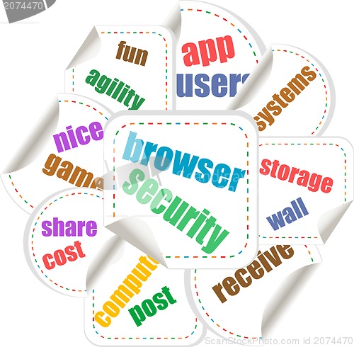 Image of internet stickers set with words