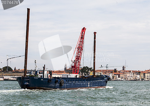 Image of Industrial Ship in Port of Venice