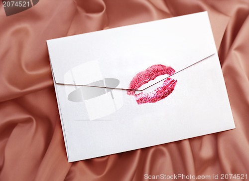 Image of envelope with lipstick kiss