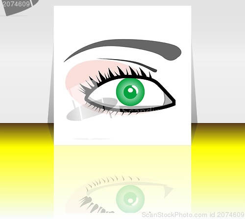 Image of Beauty woman eyes on flyer or presentation