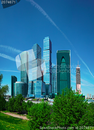 Image of Business center with skyscrapers - Moscow City