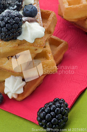 Image of Belgian Waffle and Berries