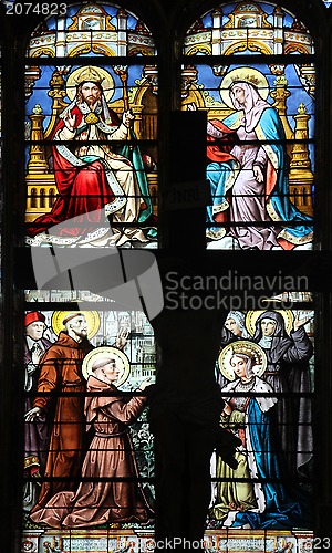 Image of Stained glass window in Saint-Eustache church, Paris, France