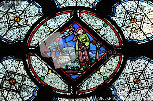 Image of Stained glass window in La Sainte-Chapelle in Paris