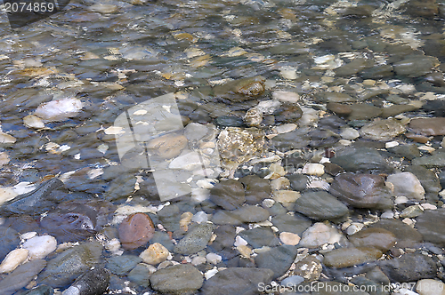 Image of background of the little stones under water