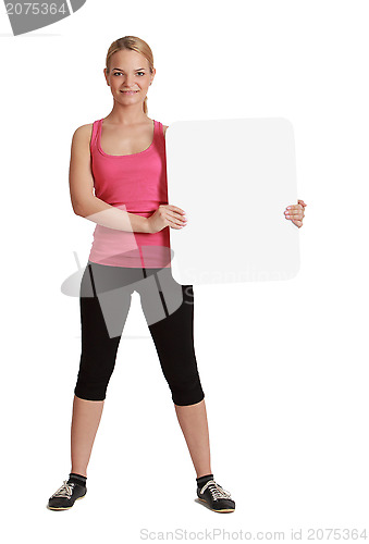 Image of Young Woman with a Blank Board