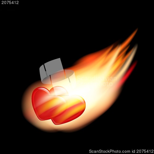 Image of two burning hearts