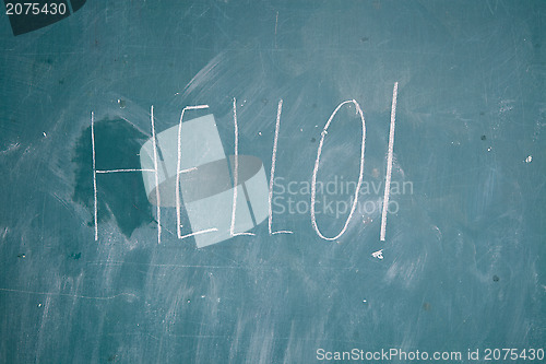 Image of Hello written on chalkboard