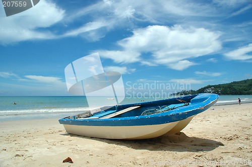 Image of Blue and white Boat