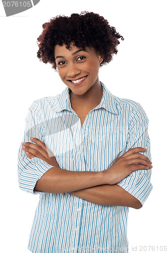 Image of Isolated woman over white background