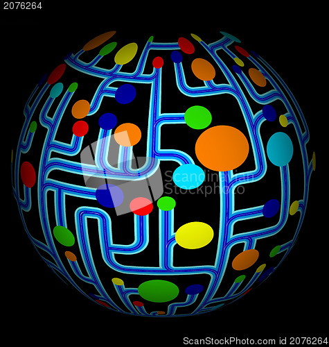 Image of Colorful net abstract globe 