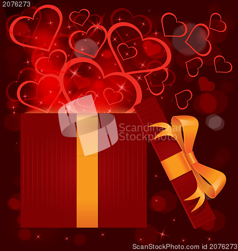 Image of Magic light gift box hearts 