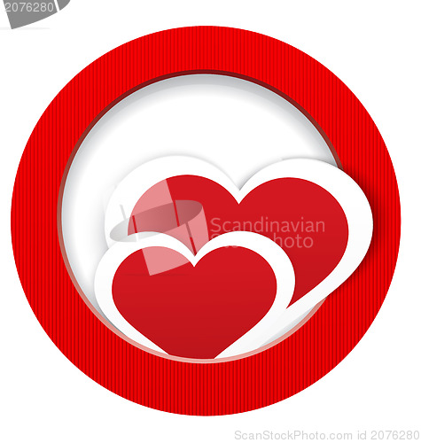 Image of Heart stickers in and out frame 