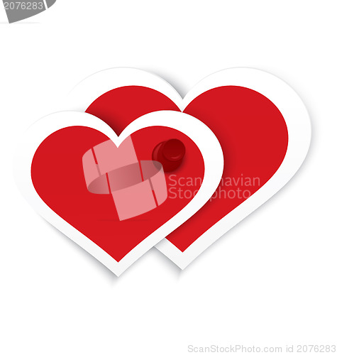 Image of Heart stickers push pinned 