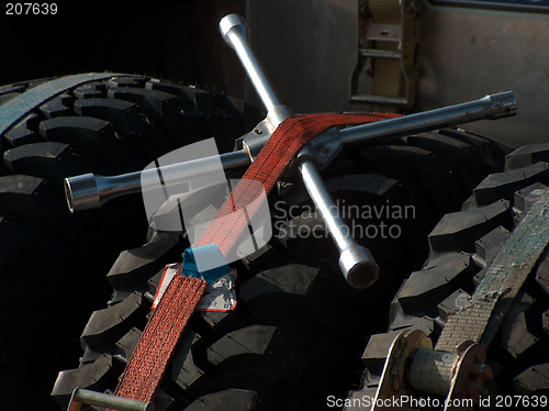 Image of ScrutineeringLug Wrench On Tire