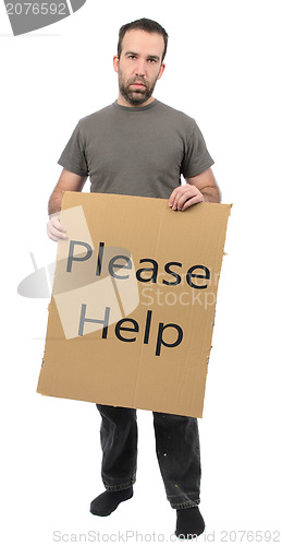 Image of Scruffy Guy Holding Sign