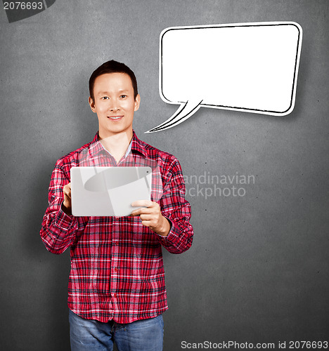 Image of Asian Man With Touch Pad