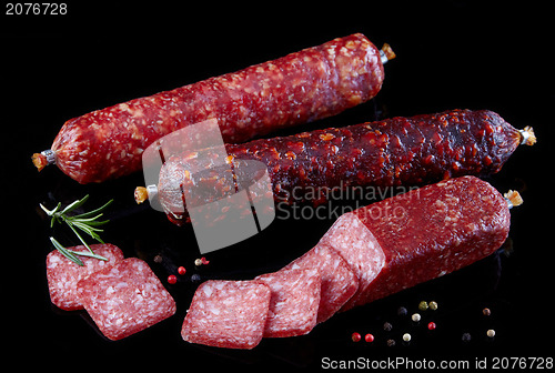 Image of salami sausages