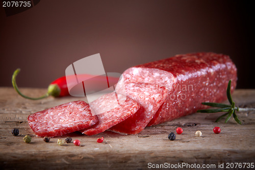 Image of salami sausages