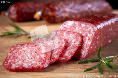 Image of salami sausages