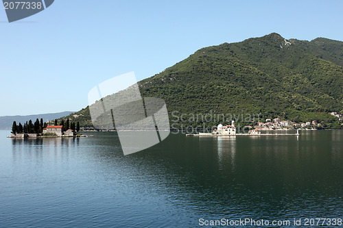 Image of View on St.George (left) and Our Lady of the rocks (right), Perast, Montenegro