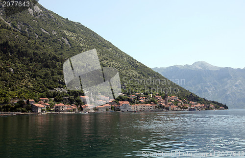 Image of Beautiful landscape of Perast - historic town on the shore of the Boka Kotor bay, Montenegro, Europe.