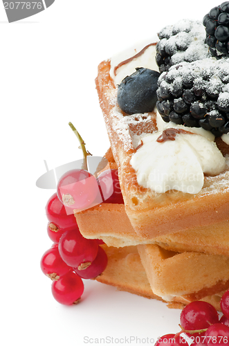 Image of Belgian Waffle and Berries