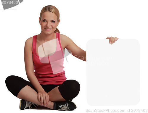 Image of Young Woman with a Blank Board