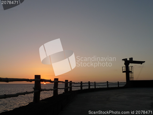 Image of sunset on a dock